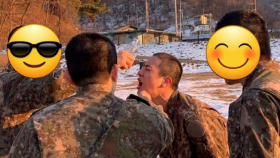 '군대 간' BTS 진, 훈련소 사진 공개…화생방에 눈물 콧물