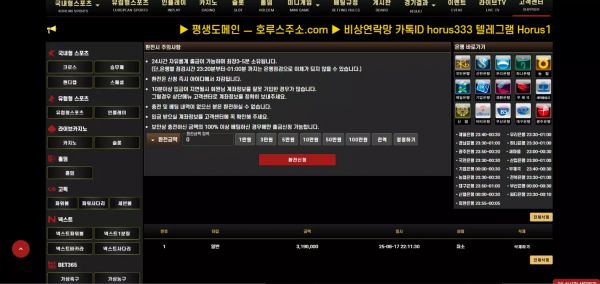 호루스 hrs-555.com 실시간 스포츠 배팅 후 당첨금 환전 신청하니까 양방 배팅이라며 먹튀
