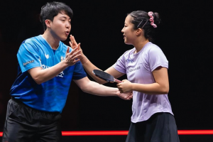 탁구 '황금 콤비' 임종훈-신유빈, WTT 왕중왕전 첫 경기 승리
