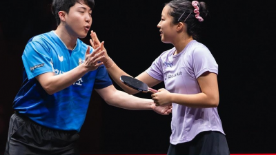 탁구 '황금 콤비' 임종훈-신유빈, WTT 왕중왕전 첫 경기 승리
