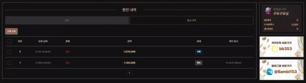 밤비 bb-2553.com 스포츠 당첨금 환전 신청했더니 없는 사람 취급하며 환전 지연 먹튀