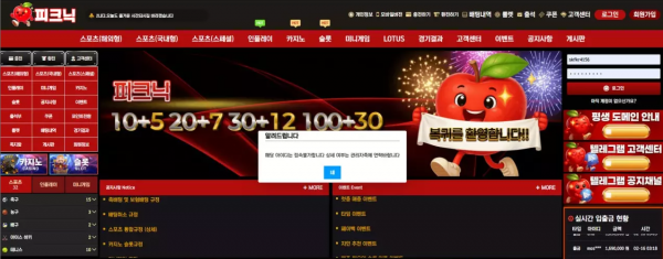 피크닉 'pc-8282.com' 문자 홍보 보고 가입했는데 첫 환전에 아이디 차단 먹튀!