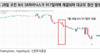 하이닉스 1주 하한가에 가상자산 파생상품 800억대 청산 쓰나미
