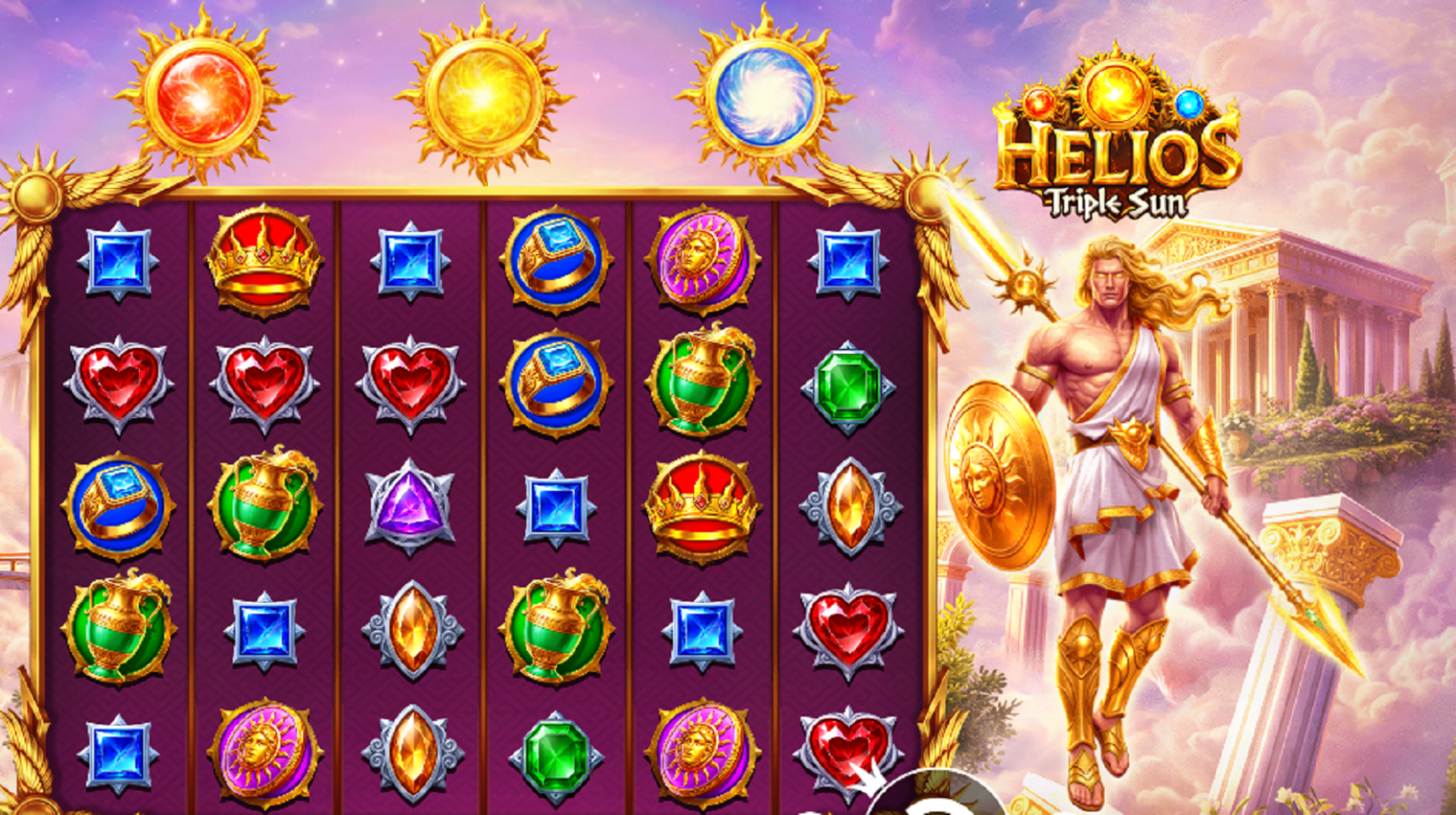 슬롯마켓에서 제공하는 무료 슬롯 게임 [Helios Triple Sun]