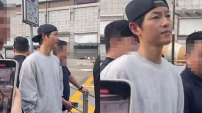 송중기... 얼굴 찌푸린 이유